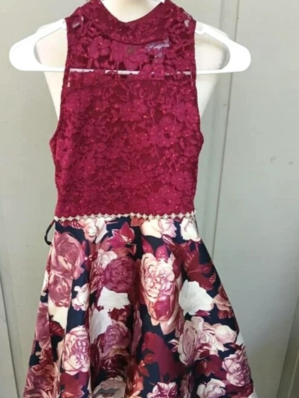 Girls Size 12 Speechless Hi Lo Floral and Lace Holiday Party Dress